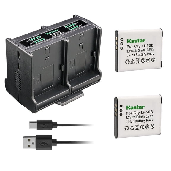 Kastar 2-Pack Battery and Quadruple Charger Compatible with Kodak LB-050 LB-052 Battery, PixPro FZ151, PixPro FZ152, Pixpro FZ201,Pixpro SL10 Smart Lens,Pixpro SL25 Smart Lens,Pixpro SPZ1 Camera