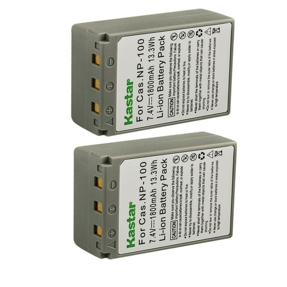 Kastar 2-Pack Battery Replacement for Casio NP-100 NP100, NP-100L NP100L, NP-100DBA NP100DBA Battery, BC-100L BC100L Charger, Casio Exilim Pro EX-F1, Exilim Pro EXF1, Exilim Pro EX-F1BK, EXF1BK Camera