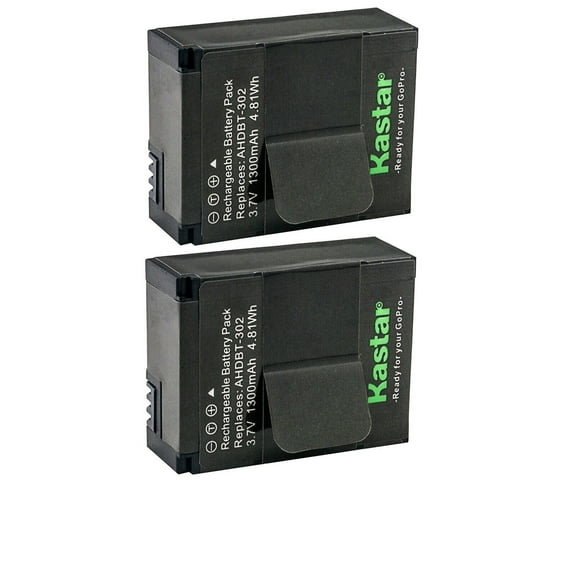 Kastar 2-Pack Battery Replacement for GoPro AHDBT-201, AHDBT-301, AHDBT-302 Battery, GoPro ACARC-001, AWALC-001, AHBBP-301 Charger, GoPro AHDBT-201, AHDBT-301, AHDBT-302