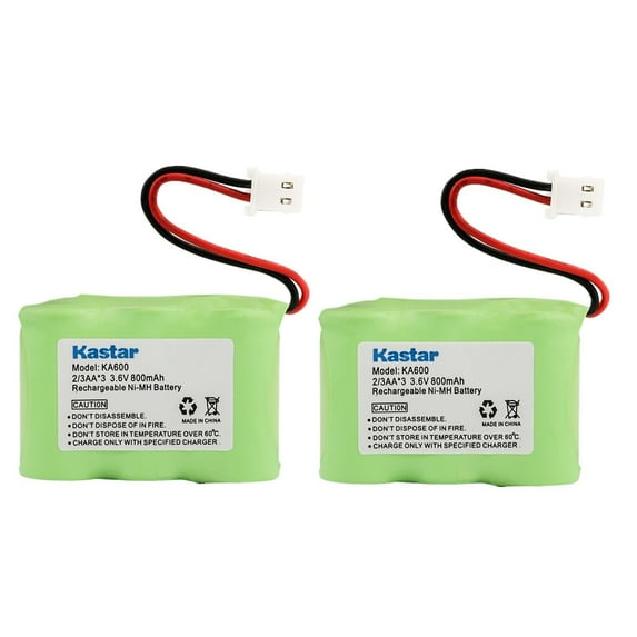 Kastar 2-Pack Battery Replacement for Kaito KA500 5-way Weather Alert Radio, Kaito KA550 5-Way Powered AM/FM, Kaito Voyager Pro KA600 KA600L Radio, Kaito Voyager V2 Portable Solar / Hand Crank AM/FM