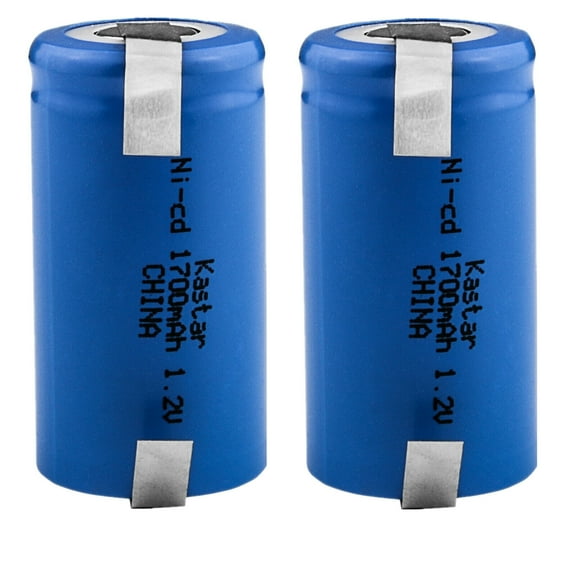Kastar 2-Pack Battery Replacement for NEDA (National Electric Distributors Association 10014 W/TABS) Nickel Cells SUB C W/Tabs, Conair GMT180, Panasonic ER389 P130SCR, Powertron AAT