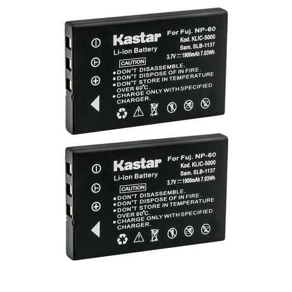 Kastar 2-Pack Battery Replacement for PhotoSmart R847, PhotoSmart R927, PhotoSmart R937, PhotoSmart R967, DV720, NS-DCC5HB09, NS-DV1080P, NS-DV720P, NS-DV720PBL, JayCam DC5890, JayCam DC6000