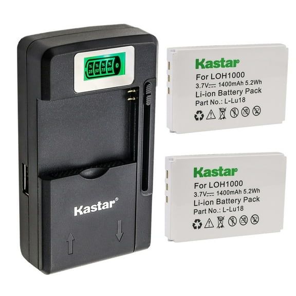 Kastar 2-Pack Battery and Smart LCD Charger Replacement for Logitech 190582-0000, F12440056, K398, L-LU18 Battery, Logitech C-LR65, C-RL65, Harmony 1000 Remote, Harmony 1100 Remote, 1100i Remote