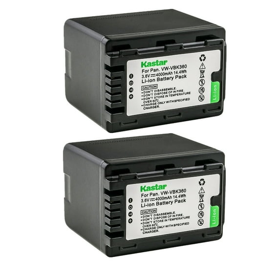 Kastar 2-Pack Battery VW-VBK360 Replacement for Panasonic HC-V500MGK, HC-V500MK, HC-V600M, HC-V700, HC-V700GK, HC-V700K, HC-V700M, HC-V700MGK, HC-V700MK, HC-V707, HDC-H80, HDC-HS40, HDC-HS40K Camera