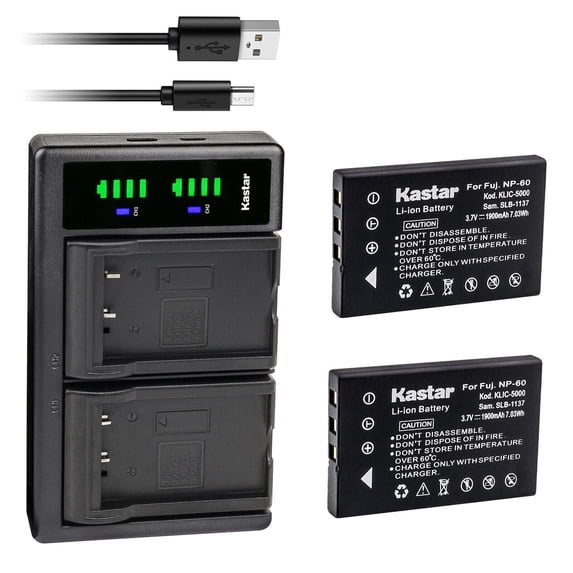 Kastar 2-Pack Battery and LTD2 USB Charger Replacement for Drift DSTBAT Standard Battery, Drift HD, Drift HD170, Drift HD170 Stealth, Drift HD720