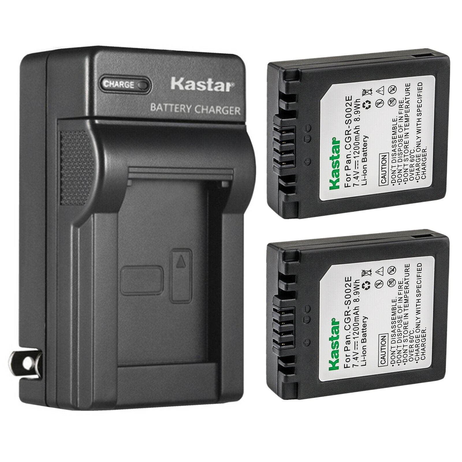 Kastar 2Pack CGAS002 Battery and AC Wall Charger Replacement for