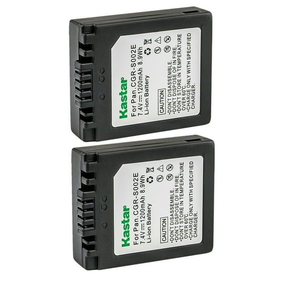 Kastar 2-Pack CGA-S002 Battery Replacement for Panasonic Lumix DMC-FZ20BB, Lumix DMC-FZ20E, Lumix DMC-FZ20EG-K, Lumix DMC-FZ20EG-S, Lumix DMC-FZ20K, Lumix DMC-FZ20PP, Lumix DMC-FZ20S Camera