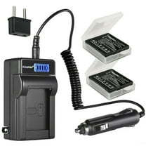 Kastar 2-Pack CGA-S005 Battery and LCD AC Charger Compatible with Panasonic Lumix DMC- LX1, Lumix DMC- LX2, Lumix DMC- LX3, Lumix DMC- FS1, Lumix DMC- FS2, Lumix DMC- FX01, Lumix DMC- FX07 Cameras