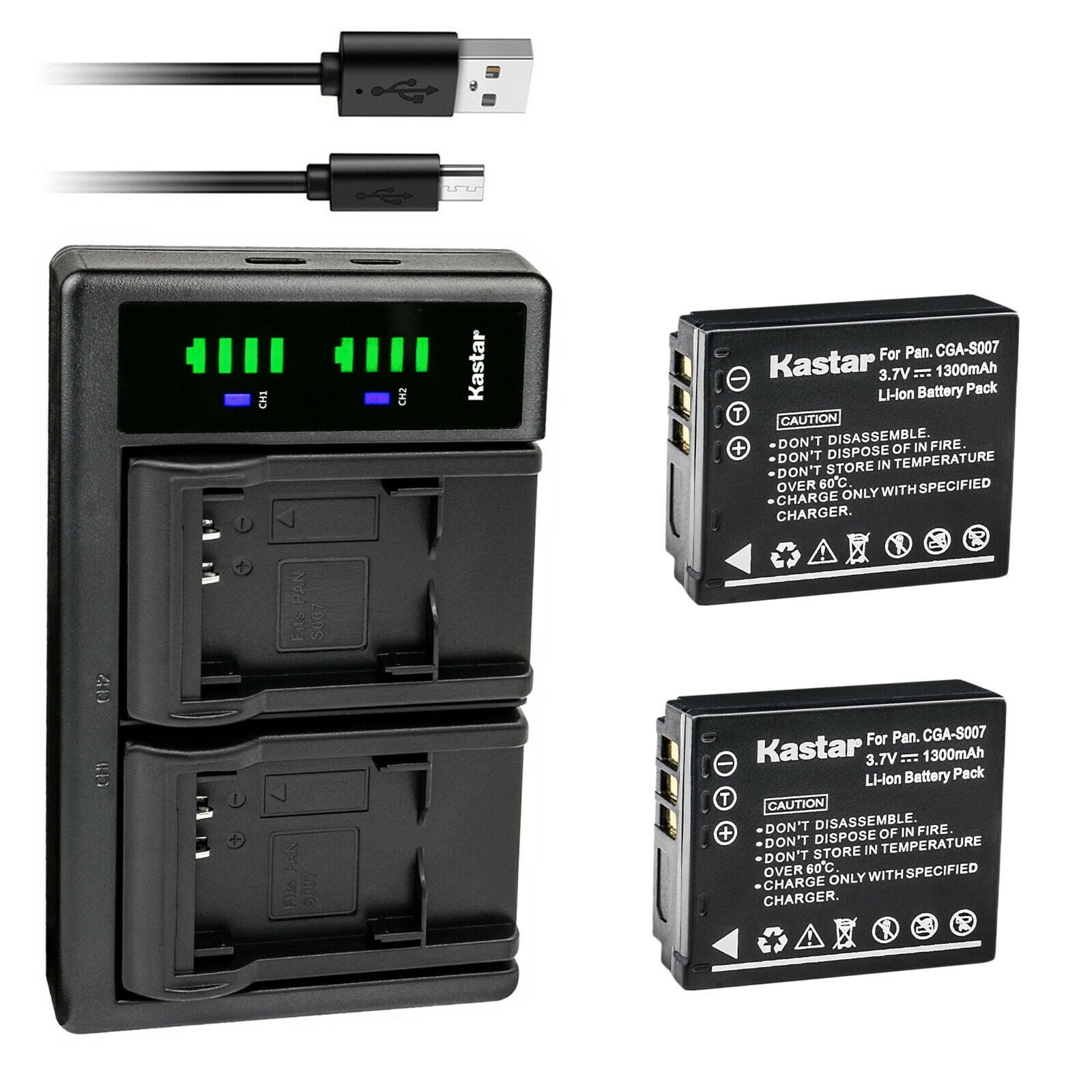 PATONA 2X Batterie De Rechange Pour Panasonic CGA-S007E CGR-S007 DMW