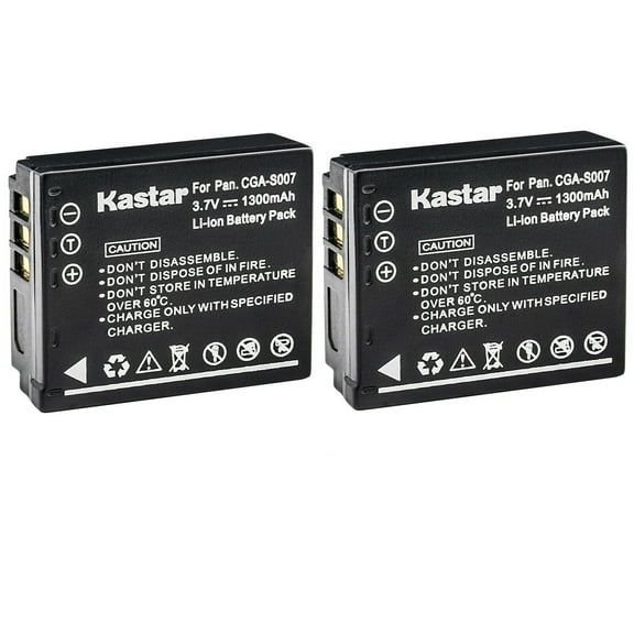 Kastar 2-Pack CGA-S007 Battery Replacement for Panasonic Lumix DMC-TZ11, Lumix DMC-TZ15, Lumix DMC-TZ50, Lumix DMC-TZ50K, Lumix DMC-TZ50S Camera