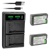 Kastar 2-Pack CGR-D08S Battery and LTD2 USB Charger Compatible with Panasonic PV-BP8, PV-D401, PV-VM202, DZ-MX5000, VDR-M10, VDR-M20, AJ-PCS060GPortable Hard Disk, AG-AC90, AG-AC90P Camera