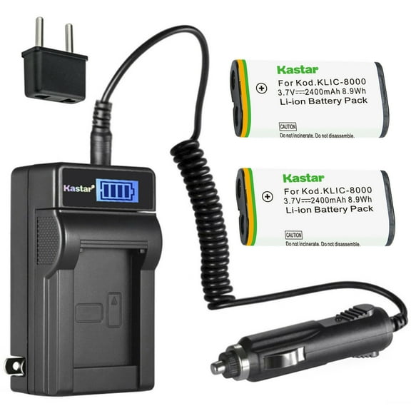 Kastar 2-Pack DB-50 Battery and LCD AC Charger Compatible with Ricoh DB-50 DB50 Battery, Ricoh BJ-5 BJ5 Charger, Ricoh Caplio R1, Caplio R1S, Caplio R1V, Caplio R2, Caplio RZ1 Camera
