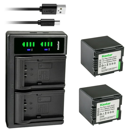 Kastar 2-Pack DZ-BP21 Battery and LTD2 USB Charger Compatible with Hitachi DZ-BP7, DZ-BP7S, DZ-BP14, BP14R, DZ-BP14S, DZ-BP21S, DZ-BP21SJ