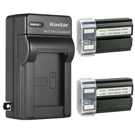 Kastar 2-Pack EN-EL1 Battery and AC Wall Charger Replacement for Nikon Coolpix 5700, Cooipix 8700, Coolpix 775, Coolpix 880, Coolpix 885, Coolpix 995, Coolpix E880 Camera