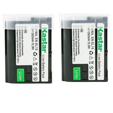 Kastar 2-Pack EN-EL15 Battery Replacement for Nikon EN-EL15 Battery, Nikon MH-25, MH-25a, MH-25b Charger, Nikon MB-D11, MB-D12, MB-D14, MB-D15, MB-D16, MB-D18 Grip, Nikon D7000, D7100, D7200 Camera
