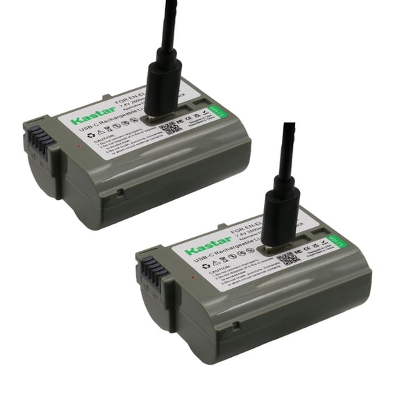 Kastar 2-Pack EN-EL15H Battery Replacement for Nikon EN-EL15 EN-EL15c Battery, Compatible with Nikon D500 D600 D610 D750 D780 D800 D810 D850 D7000 D7100 D7500 Z5 Z6 Z6 II Z7 Z7 II Z8 Zf 1 V1 Cameras