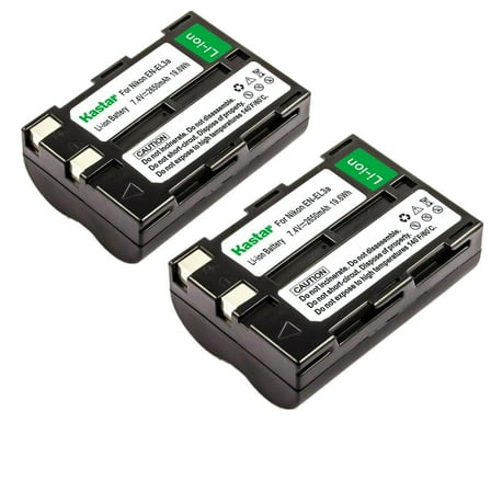 Kastar 2-Pack EN-EL3A Battery Replacement for Nikon EN-EL3, EN-EL3a Battery, Nikon MH-18, MH-18a, MH-19 Charger, Nikon D50, D70, D70s, D100, D100 SLR Cameras