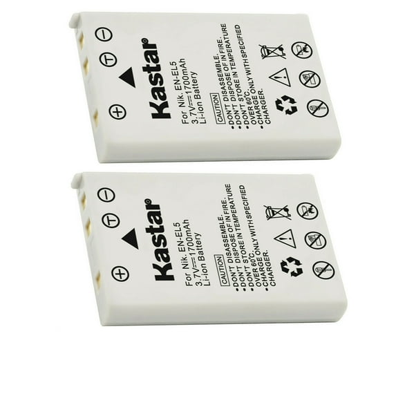 Kastar 2-Pack EN-EL5 CP1 Battery Replacement for Nikon Coolpix 3700, 4200, 5200, 5900, 7900, P3, P4, P80, P90, P100 Camera