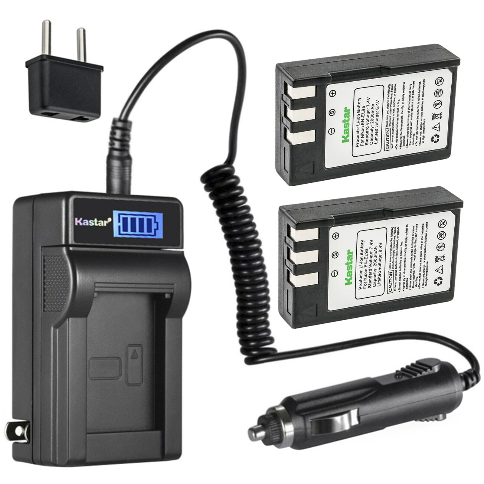 DUAL Battery Charger For Nikon EN-EL9 - Works With D40, D40x, D60, D3000, D5000 Cameras