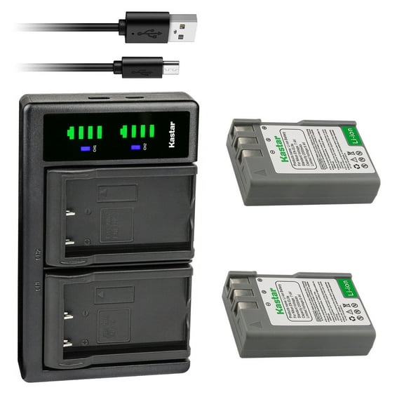 Kastar 2-Pack ENEL9a Battery and LTD2 USB Charger Replacement for Nikon EN-EL9 EN-EL9a EN-EL9e Battery, Nikon MH-23 Charger, Nikon Battery Grip BG-2A for Nikon D40/D40x/D60/D3000/D5000 DSLR Camera