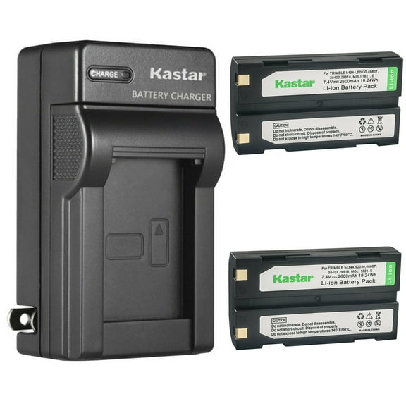 Kastar 2-Pack Ei-D-Li1 Battery and AC Wall Charger Replacement for Trimble 29518, 46607, 52030, 54344, 38403, 5700, 5800, 92600, R4, R6, R7, R8, R8 GPS, R8 GNSS, MT1000