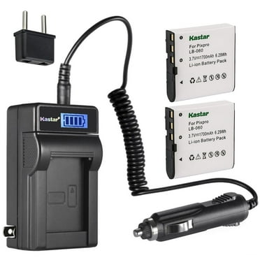 Kastar 2-Pack GB-60 Battery and LCD AC Charger Compatible with GE GB-60 GB60 Battery, GE GE X600 GE General Imaging Power Pro X600 Digital Camera SOSUN Sosun 301S-Plus Camera Camcorder