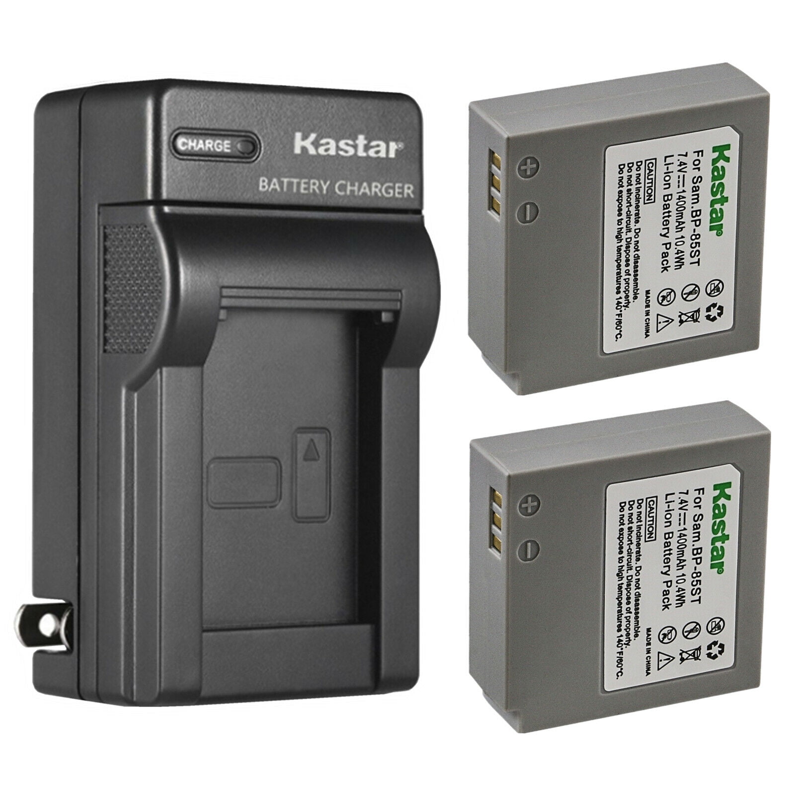 Kastar 2-Pack IA-BP85ST Battery and AC Wall Charger Replacement for Samsung IA-BP85ST, IA-BP85NF Battery, Samsung VP-HMX10, VP-HMX10C, VP-HMX20, VP-HMX20C, VP-MX10, VP-MX10A, VP-MX10AH, VP-MX10AU