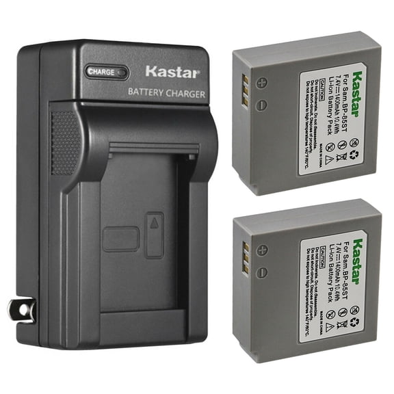 Kastar 2-Pack IA-BP85ST Battery and AC Wall Charger Replacement for Samsung IA-BP85ST, IA-BP85NF Battery, Samsung VP-HMX10, VP-HMX10C, VP-HMX20, VP-HMX20C, VP-MX10, VP-MX10A, VP-MX10AH, VP-MX10AU