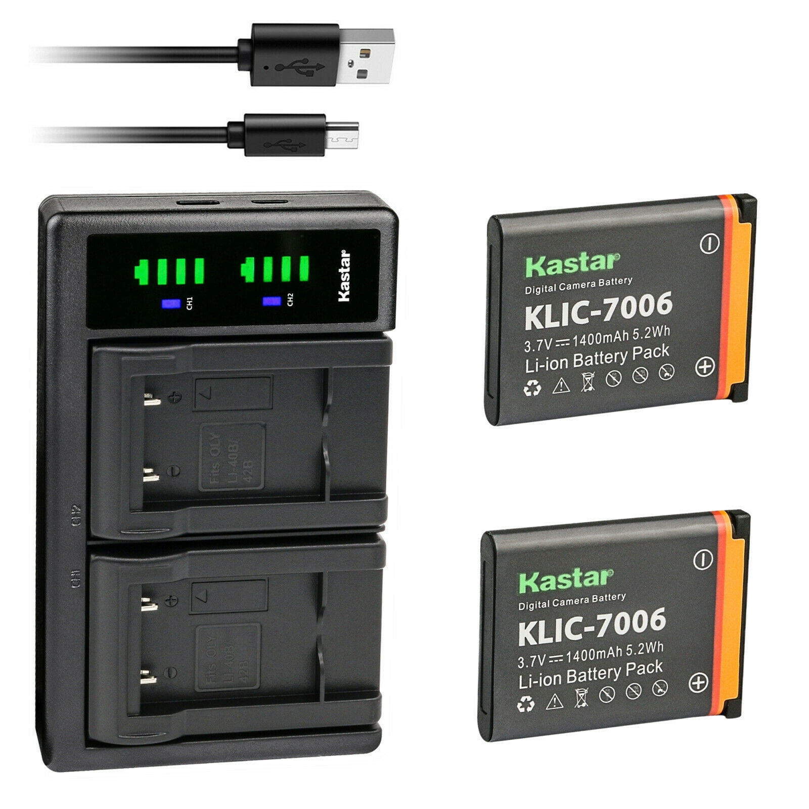Vhbw Caricabatterie Compatibile Con Kodak Pixpro AZ251, AZ361, AZ362, AZ521, AZ361 Astro Zoom Batterie Di Videocamera, Reflex - Stazione Di Ricarica