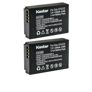 Kastar 2-Pack LP-E12 Battery 7.2V 2300mAh Replacement for Canon EOS 100D, M, M2, M10, M50, M50 Mark II, M100, M200, Rebel SL1, PowerShot SX70 HS Camera