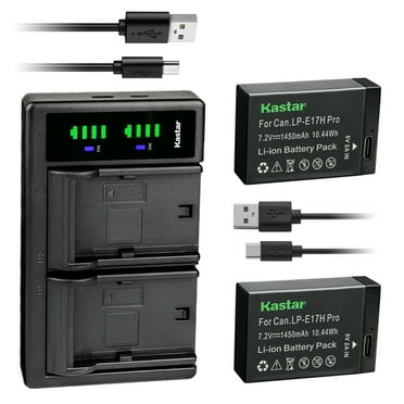 Kastar 2-Pack LP-E17H Pro Battery and LTD2 USB Charger Compatible with Canon EOS 200D, EOS 250D, EOS 750D, EOS 760D, EOS 800D, EOS 850D, EOS 8000D, EOS RP, EOS R8, EOS R10, EOS R50 Mirrorless Camera