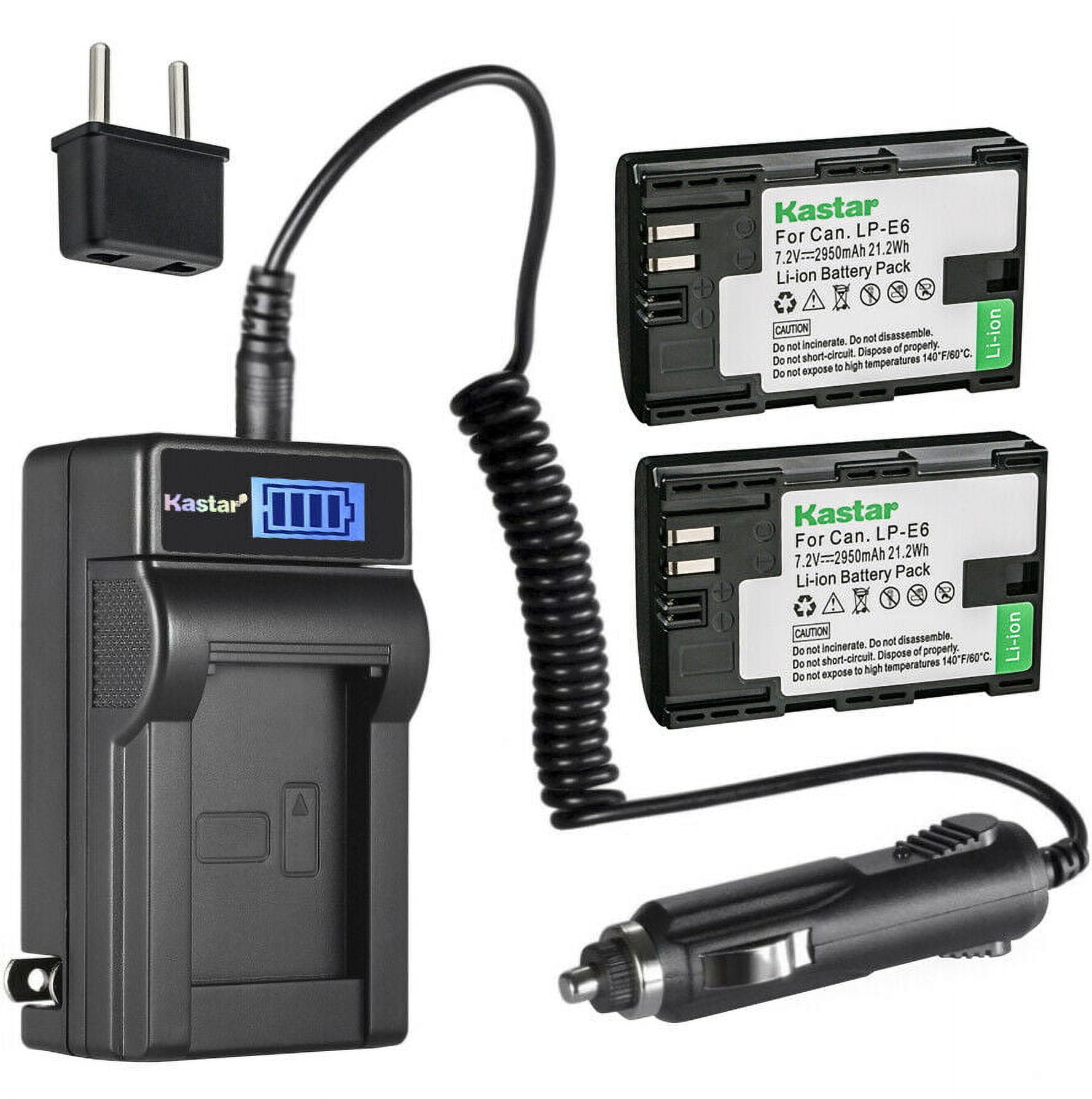Kimaru LP-E6 LP-E6N Battery Charger, Double Slot LC-E6 Charger for Canon EOS R5, R6, R6 Mark II