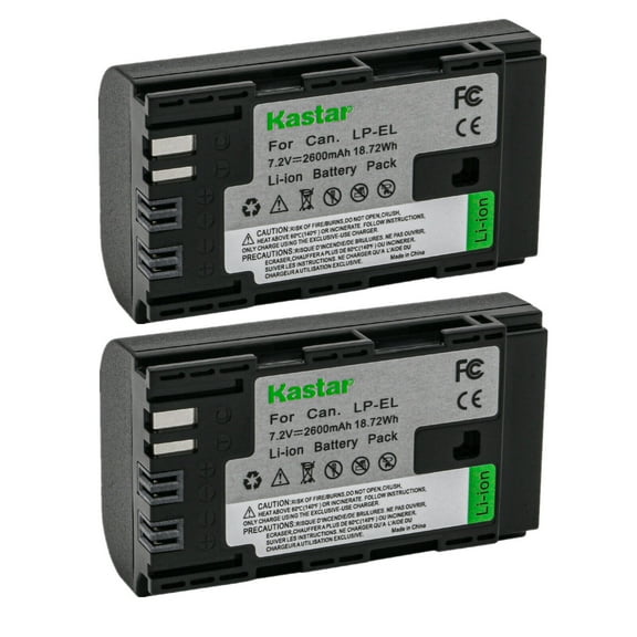 Kastar 2-Pack LP-EL Fully Decoded Battery Replacement for Canon LP-EL Rechargeable Lithium-Ion Battery Pack, Canon 4307C002 Battery, Canon Speedlite EL-5 Flash Light