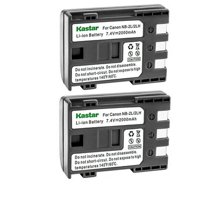 Kastar 2-Pack NB-2L / NB-2LH Battery Replacement for Canon EOS Digital Rebel XTi, MVX25i, MVX30i, MVX35i, MVX40, MVX40i, MVX45i Camera
