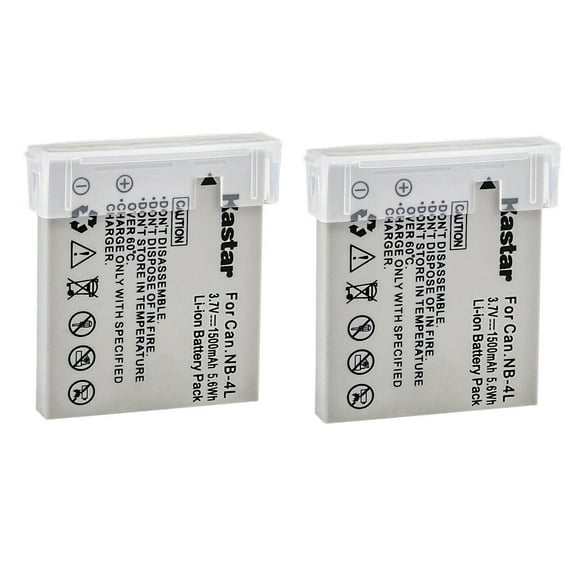 Kastar 2-Pack NB-4L Battery Replacement for Canon NB-4L NB4L, NB-4LH NB4LH Battery, Canon CB-2LV Charger, Canon Digital IXUS 30 40 50 55 60 65 70, Digital IXUS 75, Digital IXUS 80 IS Camera