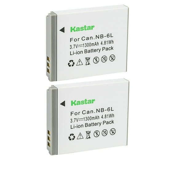 Kastar 2-Pack NB-6L Battery 3.7V 1300mAh Replacement for Canon PowerShot SD1200 IS, PowerShot SD1300 IS, PowerShot SD3500 IS, PowerShot SD4000 IS, PowerShot SX170 IS, PowerShot SX240 HS Camera