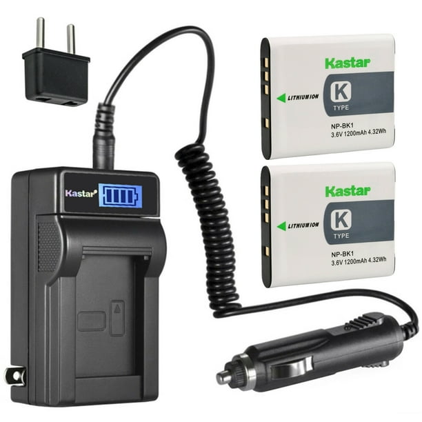 Kastar 2-Pack NP-BK1 Battery and LCD AC Charger Compatible with Sony NP-FK1 K Type Battery, BC-CSK Charger, Sony Cyber-shot DSC-W180, Cyber-shot DSC-W190, Cyber-shot DSC-W370, Webbie MHS-PM1 Cameras