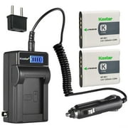 Kastar 2-Pack NP-BK1 Battery and LCD AC Charger Compatible with Sony NP-FK1 K Type Battery, BC-CSK Charger, Sony Cyber-shot DSC-W180, Cyber-shot DSC-W190, Cyber-shot DSC-W370, Webbie MHS-PM1 Cameras