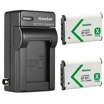 Kastar 2-Pack NP-BX1 Battery and AC Wall Charger Replacement for Sony HDR-AS30, HDR-AS300, HDR-AS50 Action Cam, HDR-AS50R, HDR-CX240, HDR-CX240E, HDR-CX405, HDR-CX440, HDR-GW66, HDR-GWP88 Camera