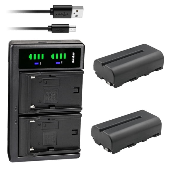 Kastar 2-Pack NP-F550 / NP-F570 Battery and LTD2 USB Charger Compatible with FEELWORLD F5 PRO V2 5.5" DSLR CAMERA FIELD MONITOR, F5 Pro V3 5.5" Touch Screen 3D LUT 4K DSLR Camera Field Monitor
