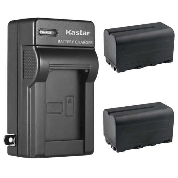 Kastar 2-Pack NP-F750 / NP-F770 Battery and AC Wall Charger Replacement for Aputure Amaran AL-H198 AL-M9 LED Video / Photo Camera Light, Atomos Shogun Flame, Atomos Shogun Inferno LED Video Light