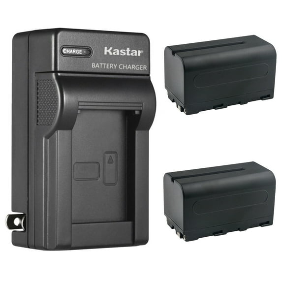 Kastar 2-Pack NP-F750 / NP-F770 Battery and AC Wall Charger Replacement for Godox LED500LRW LED Video Light, GM55 5.5"4K HDMI Touchscreen, LEDP-120C Lithium Battery-Powered Ultra Slim LED Video Light