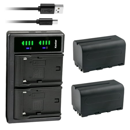 Kastar 2-Pack NP-F750 / NP-F770 Battery and LTD2 USB Charger Compatible with Neewer P280 CRI97+ RGB, RGB176 CRI95+, RGB190 CRI97+ APP Control, RGB450, RGB480, RGB530 Led Video Light