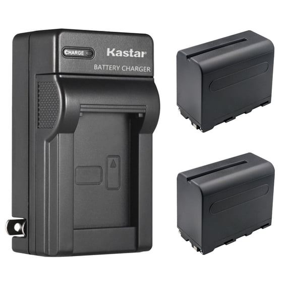 Kastar 2-Pack NP-F960 / NP-F970 Battery and AC Wall Charger Replacement for Godox LED170 II DSLR DV Camera Camcorder, LEDP-260C Portable Dimmable LED Video Light, LED308W II 5600K LED Video Light
