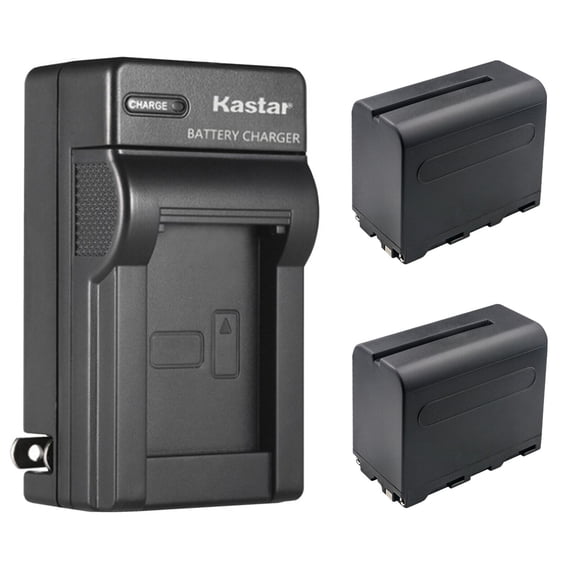 Kastar 2-Pack NP-F960 / NP-F970 Battery and AC Wall Charger Replacement for Godox LED170 II DSLR DV Camera Camcorder, LEDP-260C Portable Dimmable LED Video Light, LED308W II 5600K LED Video Light