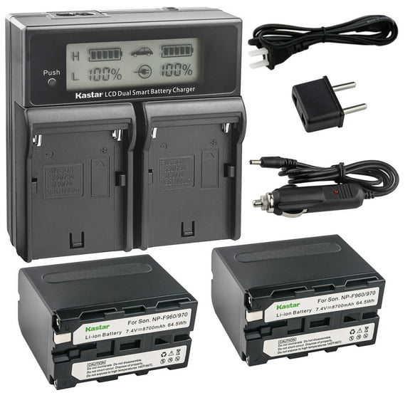 Kastar 2-Pack NP-F970 Battery and CH04 Dual Fast Charger Compatible with Sony CCD-TR717 CCD-TR718 CCD-TR728 CCD-TR730 CCD-TR76 CCD-TR760 CCD-TR8000E CCD-TR8100 CCD-TR810 CCD-TR818 CCD-TR840 Camera