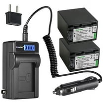 Kastar 2-Pack NP-FH100 Battery and LCD AC Charger Compatible with Sony DCR-SR57, DCR-S60, DCR-SR62, DCR-SR65, DCR-SR77, DCR-SR8, DCR-SR80, DCR-SR82, DCR-SR85, DCR-SR87, DCR-SR90, DCR-SX30