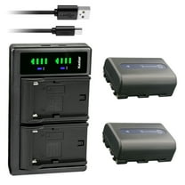 Kastar 2-Pack NP-FM50 Battery and LTD2 USB Charger Replacement for Sony DCR-TRV230, DCR-TRV239, DCR-TRV240, DCR-TRV245, DCR-TRV250, DCR-TRV255, DCR-TRV260, DCR-TRV265, DCR-TRV300, DCR-TRV325 Camera