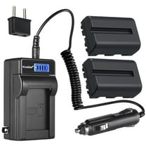 Kastar 2-Pack NP-FM500H Battery and LCD AC Charger Compatible with Sony DSLR-A550B, DSLR-A550H, DSLR-A550L, DSLR-A550Y, DSLR-A560, α560, Alpha A560, DSLR-A560B, DSLR-A560H, DSLR-A560L Cameras