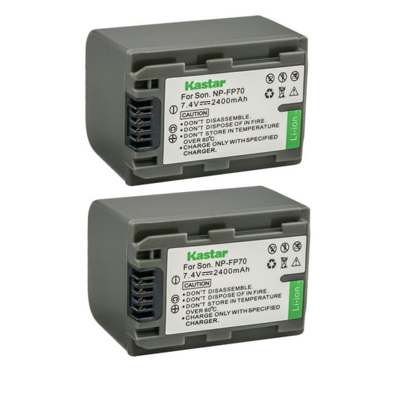 Kastar 2-Pack NP-FP70 / NP-FP71 Battery Replacement for Sony DCR-HC33, DCR-HC35, DCR-HC36, DCR-HC39, DCR-HC40, DCR-HC41, DCR-HC42, DCR-HC43, DCR-HC44, DCR-HC46, DCR-HC65 Camcorder